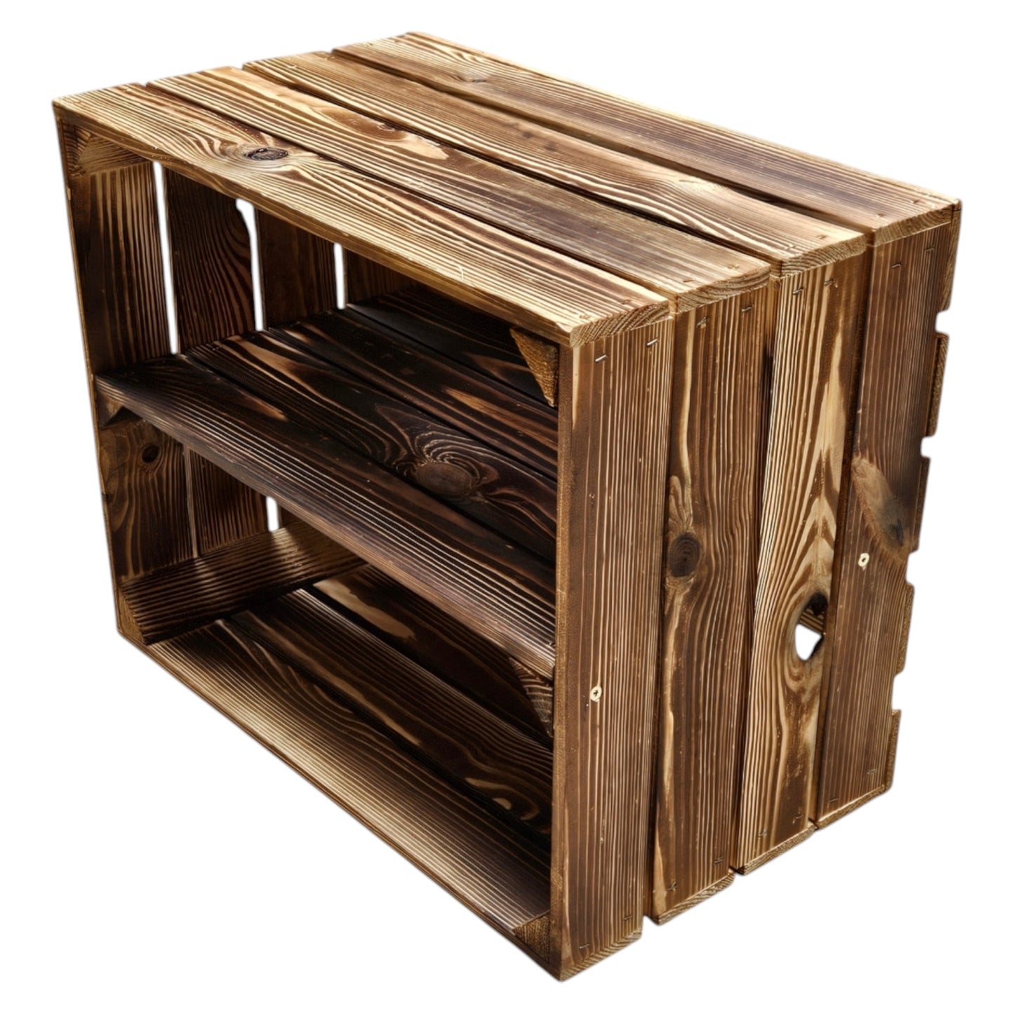 Holzkisten Regal 4er Set 50 x 40 x 30cm Geflammt Ablage Lang