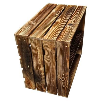 Holzkiste 50x40x30cm Geflammt Boden Lang