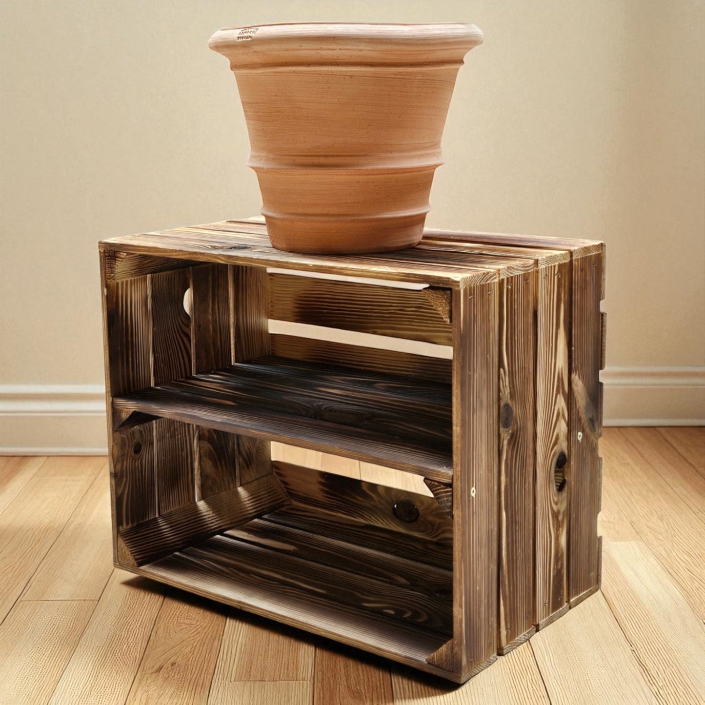 Caisses en bois étagères 50 x 40 x 30 cm avec étagère longue 8 x