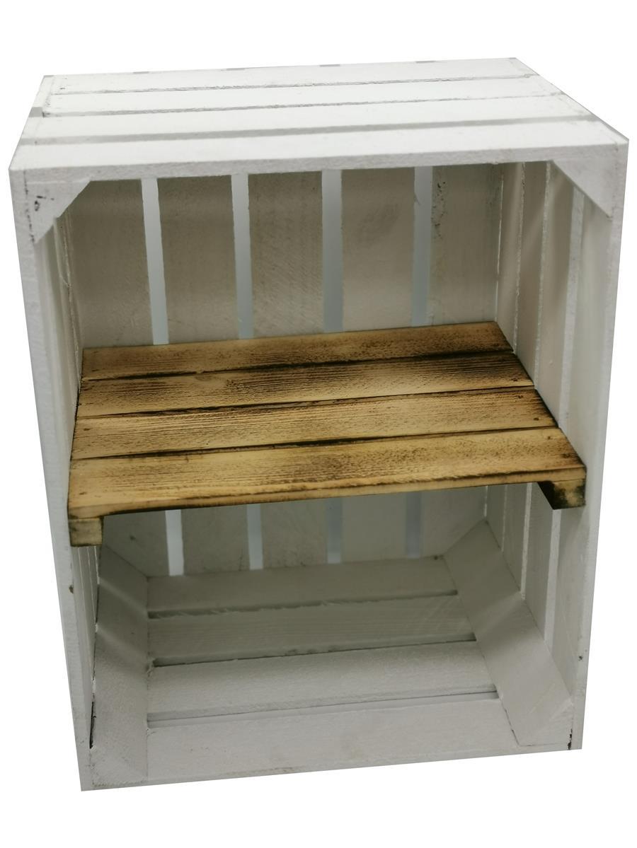 Obstkisten Holzkisten Weiß gehobelt NEU 50x40x30cm-Boden kurz geflammt Einzeln
