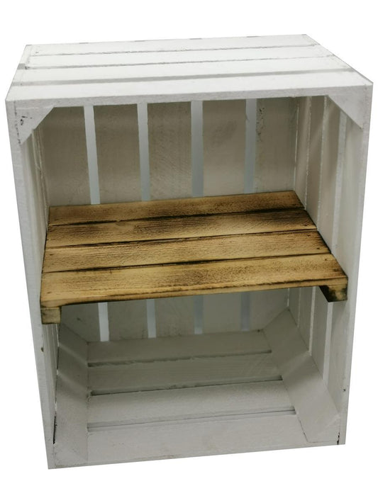 Obstkisten Holzkisten Weiß gehobelt NEU 50x40x30cm-Boden kurz geflammt Einzeln
