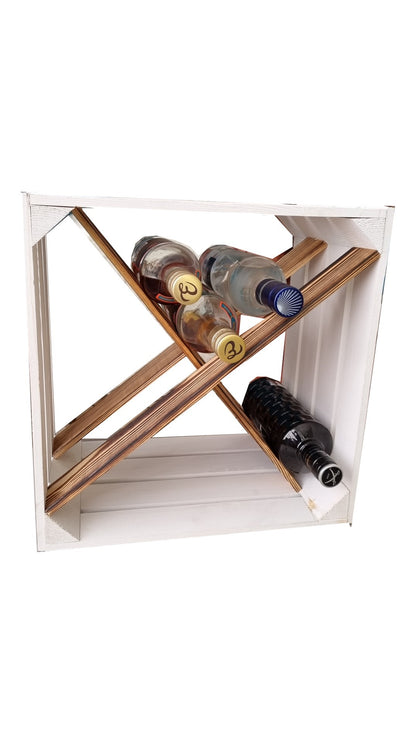 Weinregal Holz Weinkiste 40x30x40cm "16"er Weiß