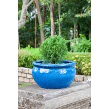 Blumentopf Keramik Modell &quot;Evergreen&quot; 34cm Royal Blau