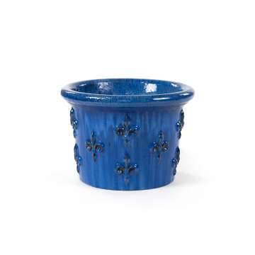 Übertopf aus Keramik in Royal Blau