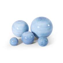 Gartenkugeln Keramik 5er Set Azur Blau