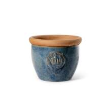 &Uuml;bertopf aus Keramik in blau