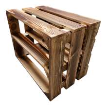 4er Set Holzkiste 40x30x25cm Geflammt Ablage