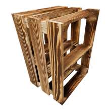 4er Set Holzkiste 40x30x25cm Geflammt Regal