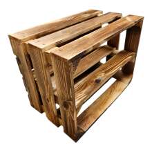 6er Set Holzkiste 40x30x25cm Geflammt Ablage