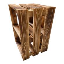 6er Set Holzkiste 40x30x25cm Geflammt Regal