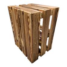 2er Set Holzkiste 40x30x25cm Geflammt Ablage