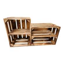 2er Set Holzkiste 40x30x25cm Geflammt Ablage