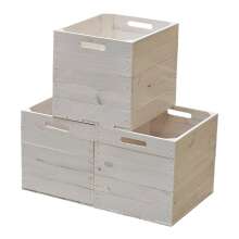 Holzkiste Obstkiste &quot;Kallax&quot; 32,5x38x32,5cm Weiss 3er SET