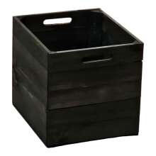 Holzkiste Obstkiste &quot;Kallax&quot; 32,5x38x32,5cm Schwarz 3er SET