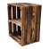 Holzkisten 2er Set mit Regalboden Kurz 50 x 40 x 30cm geflammt