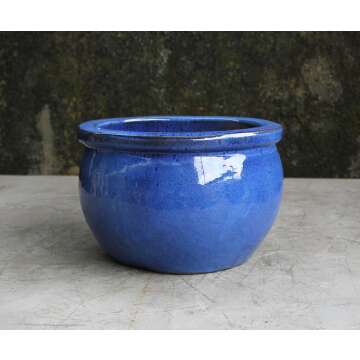 Blumentopf Keramik Blau Klassisch
