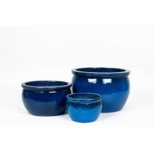 Blumentopf Keramik Blau Klassisch