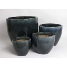 Blumentopf Pflanzgef&auml;&szlig; &Uuml;bertopf Keramik glasiert Braun 30cm