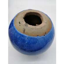 Gartenkugel Rosenkugel Keramik 12cm Royal Blau glasiert