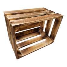 Holzkiste Dekokiste Box 40 x 30 x 25 cm 2er SET Geflammt