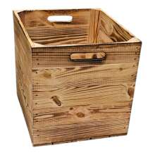 Holzkiste Obstkiste &quot;Kallax&quot; 32,5x38x32,5cm Geflammt 3er SET