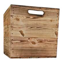 Holzkiste Obstkiste &quot;Kallax&quot; 32,5x38x32,5cm Geflammt 3er SET