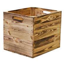 Holzkiste Obstkiste &quot;Kallax&quot; 32,5x38x32,5cm Geflammt 3er SET